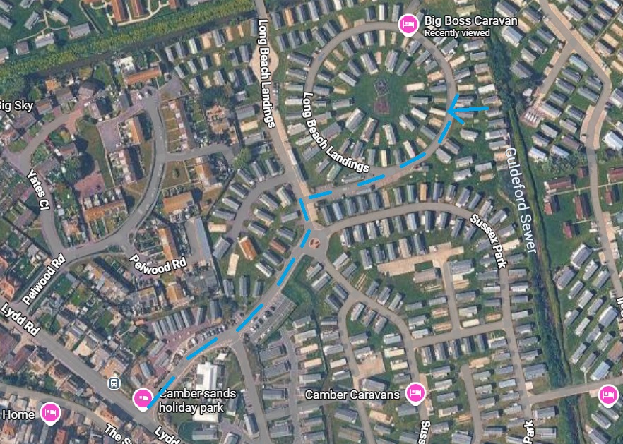 Map showing directions to Willow Way 242