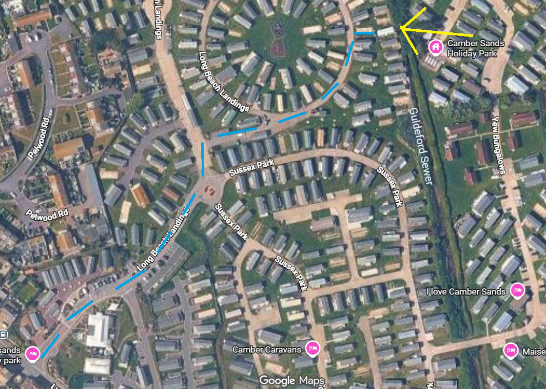 Map showing directions to Willow Way 242