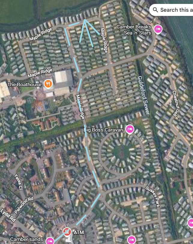 Map showing directions to Long Beach Landings 12