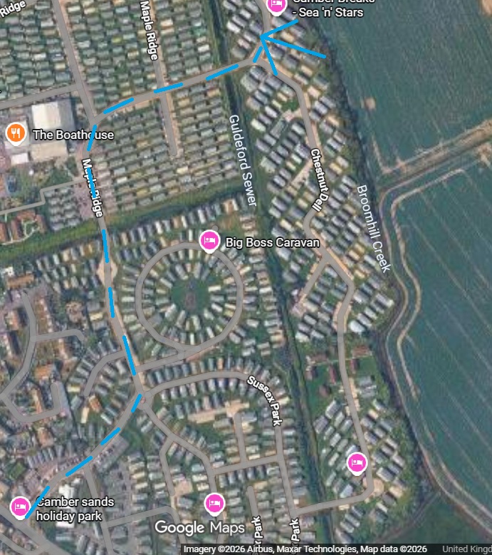 Map showing directions to Long Beach Landings 12
